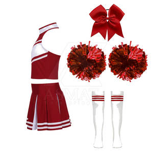 Ensemble de costume de pom-pom girl pour jeunes, uniforme d'entraînement athlétique, haut sans manches avec jupe assortie - Product Image 4