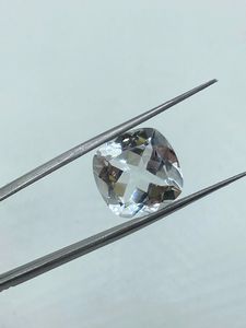 High Quality Natural White Topaz Transparent <b>Cushion</b> Cut Loose Gemstone 12.63CTS 14mm for Jewelry Making - Product Image 1