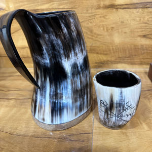 Taza única de cuerno para beber de Búfalo, precio barato y buena calidad con taza de cuerno hecha por Tayyab Handicraft - Product Image 1