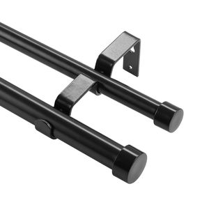 Asta Telescopica Doppia per Tende da 6 e 12 Piedi con Fermatende, Asta per Tende da 1 Pollice e 74-144 Pollici per Finestre - Product Image 6