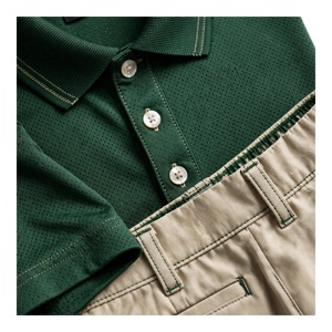 Shorts Bermuda décontractés pour hommes en coton Oxford tricoté, couleur unie, taille mi-haute, respirants, avec bande latérale et poches élastiques à la taille - Product Image 2