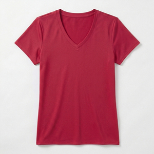 Camiseta de Cuello en V de Alta Calidad Premium para Mujer, Ligera, Transpirable, Lisa, para Fitness, Proveedor de Ropa Personalizada - Product Image 1