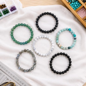 Pulseras Bohemias con Cuentas de Ágata para Mujer, Joyería Elástica, Regalo, Pieza de Moda - Product Image 5