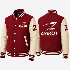 เสื้อแจ็คเก็ตวาร์ซิตี้สีขาวดำสำหรับผู้ชาย ZIAKOT INDUSTRY ลายพิมพ์เรขาคณิต สไตล์สตรีทแวร์ สำหรับฤดูใบไม้ร่วง ทรงปกติ - Product Image 2