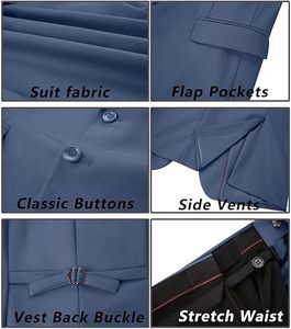 Traje Elegante Formal para Novio, Pantalón y Chaqueta, Atuendo para Boda o Fiesta - Product Image 5