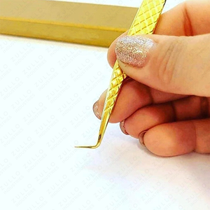 Set of 5 Curved Stainless Steel Eyelash Extension Tweezers Custom Color & Logo Volume Lash <b>Tools</b> Professional Set - Product Image 2