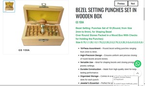 Juego de Punzones para Engastar con Bisel, 18 Piezas, Redondos, Herramienta para Hacer Joyas, Juego de Punzones de Acero con Caja de Madera | N.° de artículo GS-159A - Product Image 3