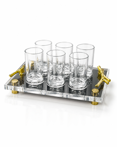 Ensemble de liqueur juif personnalisé Shabbat Kiddush en Lucite, plateau à vin en acrylique, verres à shot style animal - Product Image 2