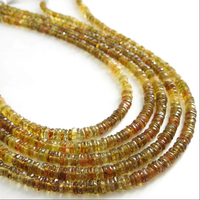Perle de pierre de tourmaline brun pétrole facettée, multicolore, forme de bouton de roue, 13 pouces, 4-5 mm, trou de 0,35 mm, tierce main