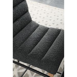 Sedia da pranzo Lahni in tessuto bouclé grigio scuro, altezza bancone, 45 cm - Product Image 3