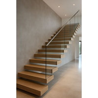 Escalier flottant en bois au design moderne, prix d'usine plus abordable