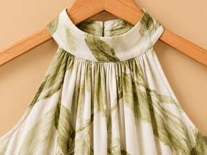 Camicetta da donna in chiffon con scollo all'americana, senza maniche, con stampa floreale, plissettata, vestibilità ampia, top casual primavera estate - Product Image 5