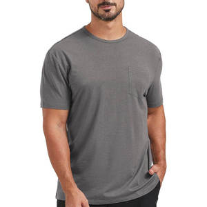 T-shirts prêts à être expédiés, stock en gros disponible, tailles et couleurs personnalisées, tissu coton, streetwear, t-shirts col rond pour hommes - Product Image 1