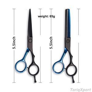 Professional High Steel <b>Barber</b> Blue Black Stainless 4Cr13 Lightweight Foldable Right-Handed Cutting Scissors <b>Set</b> Custom Logo - Product Image 4