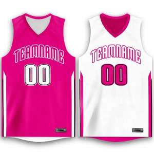 Vente en gros Design personnalisé Maillot sans manches de basket réversible sublimé Vêtements de sport à motif unique - Product Image 2