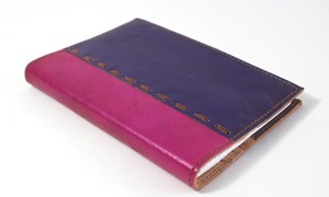 2026 A5 Custom Printed Pink Genuine Leather Glue Bound Notebook <b>Daily</b> Weekly Monthly Organizer <b>Planner</b> Blank Journal Gift - Product Image 2