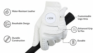 ถุงมือหนังแกะ Cabretta สำหรับกอล์ฟระดับมืออาชีพ OEM พร้อมโลโก้ - ถุงมือหนังสีขาวสำหรับกอล์ฟแบบกำหนดเอง สั่งซื้อจำนวนมากพร้อมโลโก้ตามสั่ง - Product Image 2