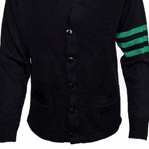 Cardigans noirs à col en V, manches longues, boutonnés sur le devant, en tricot uni, unisexes, pour l'automne, vêtements décontractés - Product Image 3
