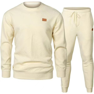 Ensemble de survêtement unisexe en polaire avec sweat à capuche et pantalon à cordon de serrage, couleur unie, décontracté, pour l'hiver, manches longues, coupe classique - Product Image 1