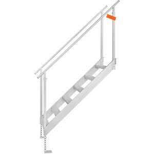 Scaletta Regolabile 43-51 Pollici per Pontile, Capacità di Carico 500 Libbre, 6 Gradini, in Lega di Alluminio, con Corrimano Doppi per Piscine e Barche - Product Image 2