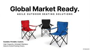 Chaise de plage pliable en acier inoxydable Oxford avec porte-gobelet, accoudoir de loisirs, sac de transport - Product Image 2