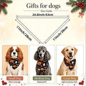 Custom Logo Printed Halloween <b>Pet</b> Bandana Lightweight Breathable Triangular Scarf Holiday Supply - Product Image 5