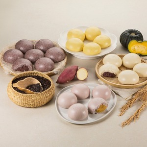 [MILWON] Jjinppang coréen sucré pour le petit-déjeuner, pain aux haricots rouges surgelé, ensemble de 3 pains vapeur Anheung colorés - Product Image 4