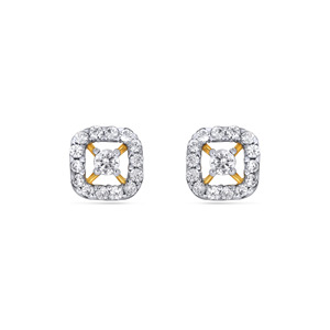 Boucles d'oreilles clous en or jaune 18 carats avec diamants ronds taille brillant cultivés en laboratoire, bijoux élégants de créateur pour femmes - Product Image 1