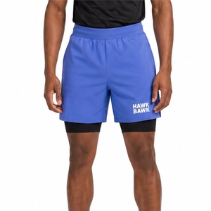 Men Double <b>Layer</b> Sports Shorts Premium Running Gym Training Fitness Shorts Quick Dry Breathable Fabric Shorts For Men - Product Image 2