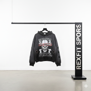 Sudadera con capucha y cremallera para hombre con logo personalizado, 100% algodón, forro polar, efecto desgastado por el sol, lavado ácido, estilo vintage, oversize, con serigrafía. - Product Image 1