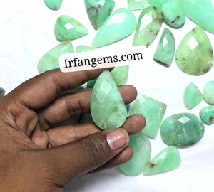 Natural Chrysoprase Faceted High Quality Loose Gemstone Chrysoprase Smooth Mix Shape Cabochon Wholesale Lot Jewelry Making Stone - Product Image 3