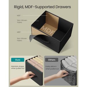 ตู้วางทีวี Ebo Ink Black Steel MDF พร้อมลิ้นชักผ้าไม่ทอ 6 ช่อง ตู้เก็บของอเนกประสงค์สำหรับตู้เสื้อผ้าหรือทางเข้าบ้าน - Product Image 4