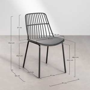 Silla de Comedor Moderna Minimalista de Metal con Tapicería de Tela para Uso Doméstico - Product Image 6