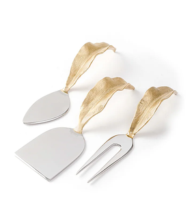 Brass <b>Cheese</b> <b>Set</b> Butter Knife <b>Sets</b> Wholesale Manufacture Excellent Designer Leaf Shell Design <b>Cheese</b> <b>Sets</b> - Product Image 4