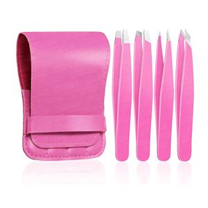 Extensiones de pestañas de cejas personalizadas de calidad Premium profesional pinzas rosas Acero inoxidable japonés con punta inclinada - Product Image 1