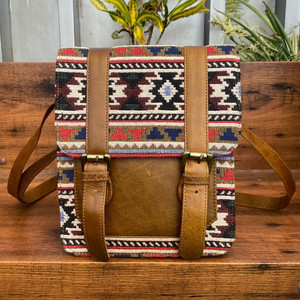 Handmade Kilim Leather Jacquard Fabric Crossbody Shoulder Bag High Quality Genuine Leather Ethnic Bag Vintage Handbag for Women - Product Image 3