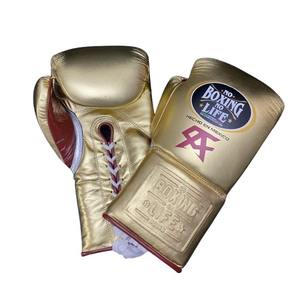 Gants de boxe professionnels neufs, personnalisés, à doigts entiers, en cuir, avec lacets au poignet, pour l'entraînement au kick-boxing - Product Image 1