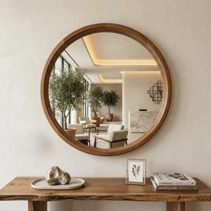 Espejo de Pared de Madera Premium Orion Handicraft, Marco de Madera Natural Moderno, Espejo Decorativo Hecho a Mano, Ecológico, para Interiores del Hogar - Product Image 1