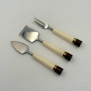 Cortador de Queso Moderno de Acero Inoxidable Plateado con Mango de Resina Blanca, Esparcidor de Queso para Mesa, Uso Doméstico y en Restaurantes - Product Image 3