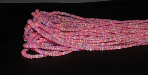 Perle de rondelle lisse d'opale éthiopienne rose naturelle 3-5mm 16 pouces perles d'opale de feu pour la fabrication de bijoux - Product Image 4