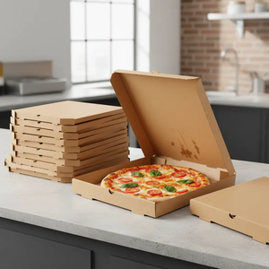 Cajas de Pizza Cuadradas de Cartón Corrugado con Diseño Personalizado, Embalaje de Cartón Reciclable de Grado Alimenticio para Llevar - Product Image 6