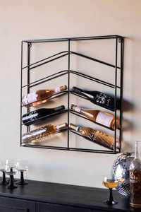 Porte-vin en bois pour 6 bouteilles, support de comptoir moderne et luxueux, résistant à la rouille, imperméable, capacité de 1L - Product Image 3