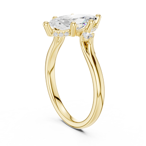 Anillo de Compromiso Clásico de Oro Amarillo de 14K para Mujer, Aries Jewel, con Diamante Cultivado en Laboratorio Certificado por IGI, Corte Marquesa de 2CT, para Aniversario o Boda - Product Image 3