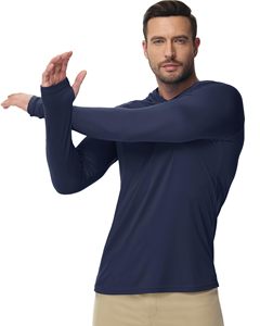 เสื้อตกปลาผู้ชาย OEM แบบเรียบง่าย ป้องกันแสงแดด UPF 50+ แขนยาว มีฮู้ด ระบายความชื้น ป้องกันรังสียูวี เหมาะสำหรับกิจกรรมกลางแจ้ง - Product Image 3
