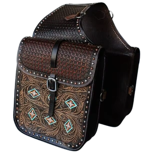 Sac de selle western en cuir de qualité supérieure, sac de selle de cheval premium, équipement équestre multifonctionnel, équipement de cowboy - Product Image 2