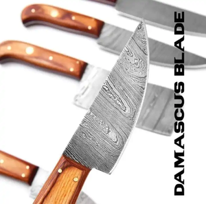 Juego de cuchillos de cocina de acero de Damasco de 5 piezas con mangos de madera, cuchillas afiladas hechas a mano de 67 capas para carne, frutas y verduras - Product Image 2