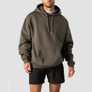 Sudadera con Capucha para Hombre, Corte Regular, Color Verde Oliva, Felpa de Algodón, Informal, Transpirable, Ecológica, para Invierno - Product Image 1