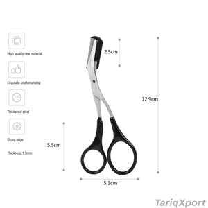 Tijeras para Cejas Black Beauty de Alta Calidad con Peine para Cuidado Personal, Venta al por Mayor de Tijeras de Maquillaje - Product Image 4
