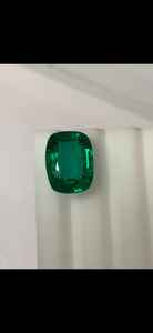 Esmeralda natural facetada, forma de cojín de calidad de vidrio fino, piedra preciosa suelta para la fabricación de joyas. - Product Image 2