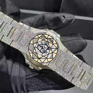 นาฬิกาเพชรเลี้ยงในห้องปฏิบัติการ สายสแตนเลส สไตล์หรูหรา ฮิปฮอป ประดับเพชรเต็มหน้าปัด ใช้ได้ทุกวัน หน้าปัดวิบวับ นาฬิกาข้อมือแบบกำหนดเอง ควอตซ์ - Product Image 3